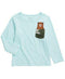 First Impression Boys Aqua Blue Long Sleeve Teddy Bear Pocket T Shirt Size 4T - evorr.com