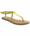 American Rag Women Akrista Leather Open Toe Casual T-Strap Yellow Shoe Size 7 M - evorr.com