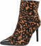 Calvin Klein Women Ravie Ankle Boot Heel Natural Animal Print Shoe Size US 8.5 M - evorr.com