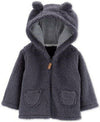 New Carters Baby Boys Sherpa Hooded Cardigan Zip Up Jacket Soft SIZE 24 Months - evorr.com