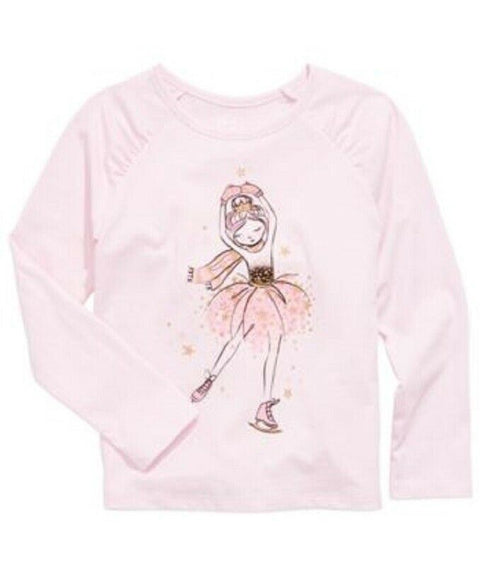 New Epic Threads Girls Pink Graphic Ballerina Long Sleeve Blouse Top  Size 6