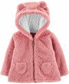 New Carters Baby Girls Sherpa Hooded Cardigan Zip Up Jacket Soft SIZE NewBorn NB