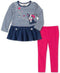 KIDS HEADQUARTERS Baby Girls 2 PC Blue Striped Puppy Legging SET Size 24 Months - evorr.com