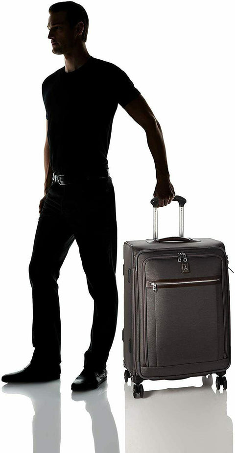 $740 New Travelpro Platinum Elite 25" Expandable Spinner Suitcase Luggage Gray - evorr.com