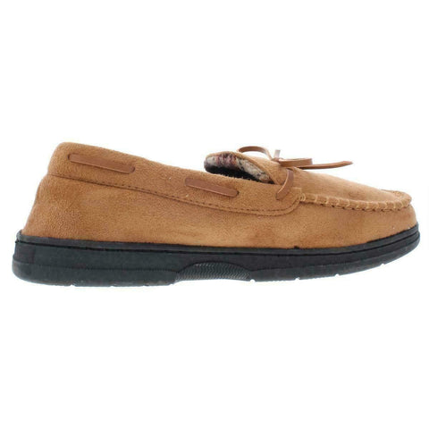 Gold Toe Men Beige Suede Fleece-Line Memory Foam Moccasins Lace Shoe Loafers M 9 - evorr.com