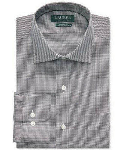 Lauren Ralph Lauren Men's Long Sleeve Black Dress Shirt Non Iron 17 36/37 XL - evorr.com