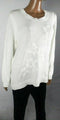 STYLE&CO Women's Long Sleeve White Embroided Crew Neck Pullover Sweater Plus 2X - evorr.com