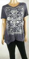 Style&co. Women Short Sleeve Blue V-Neck Graphic Print Blouse Top Plus Size 0X - evorr.com