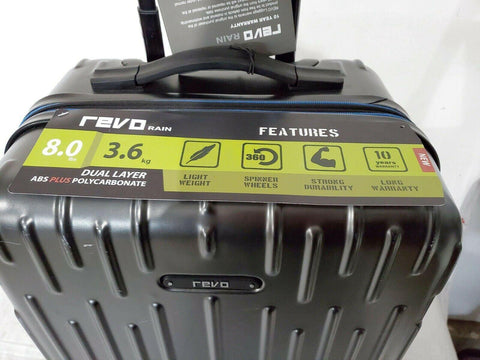 REVO Rain 20" Expandable Spinner Wheels Carry On Suitcase Hard Luggage TSA - evorr.com