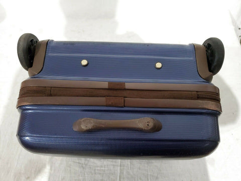 London Fog Brentwood 15" Under seat Luggage Carry On Suitcase Blue Hardcase