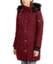 Maralyn & Me Women's Faux-Fur Trim Hooded Puffer Coat Jacket Red Burgundy Size S - evorr.com