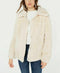 NEW JOUJOU Faux-Fur Cream White Winter Jacket Zip Pockets Coat Size M - evorr.com