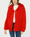 NEW JOUJOU Faux-Fur Red Winter Jacket Zip Pockets Coat Size S - evorr.com
