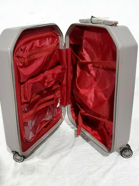 DKNY Allure 20" Hard Case Spinner Suitcase Luggage Carry On Gray - evorr.com