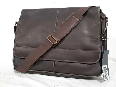 Kenneth Cole Reaction Genuine Colombian Leather Business Messenger Laptop Bag - evorr.com