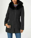 NEW Maralyn & Me Women Faux-Fur Hooded Jacket Coat Black Pockets Jacket Size M - evorr.com