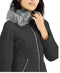 NEW Maralyn & Me Women's Faux-Fur Trim Hooded Puffer Jacket Gray Long Sleeve XS