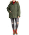 New Celebrity PINK Women's Faux-Fur Trim Hooded Parka Coat Green Plus Size 3X