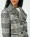 New Maralyn & Me Women Black Multi Plaid Double Breasted Jacket Pea Coat Size XL