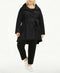 $159 NEW Madden Girl Women Belted Drama Skirted Coat Jacket Black Size XL