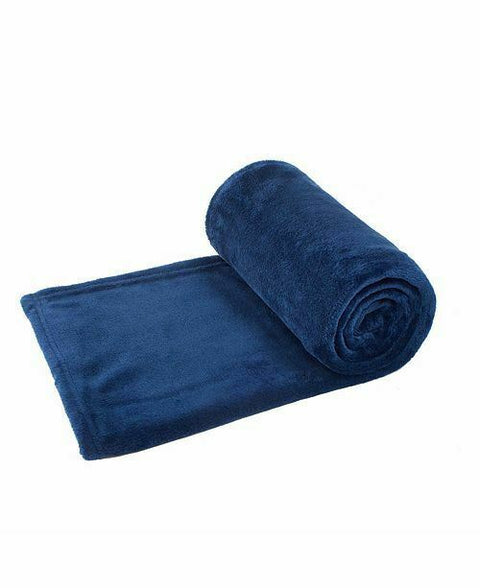 $40 New Bon Voyage Travel Plush Velvet Throw Blanket Blue 50"x60"