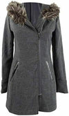 $119 NEW Maralyn & Me Women's Faux-Fur Hooded Jacket Coat Charcoal Gray Size L