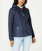 New SEBBY Women's Blue Puffer Jacket Coat hooded Size L