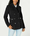 NEW Maralyn & Me Women's Black Double Breasted Jacket Pea Coat Zippered Size L