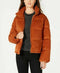 NEW Collection-B Women Winter Jacket Rust Brown Corduroy Puffer Coat Size XS