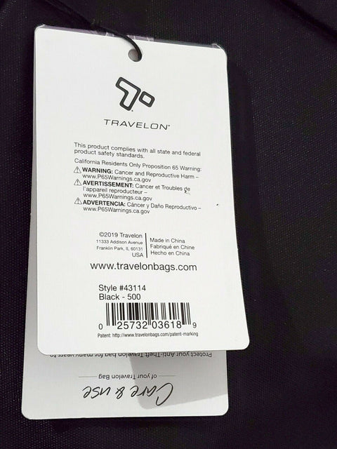 $190 Travelon Anti-Theft Classic Large Backpack Carry On shoulder Bag Black