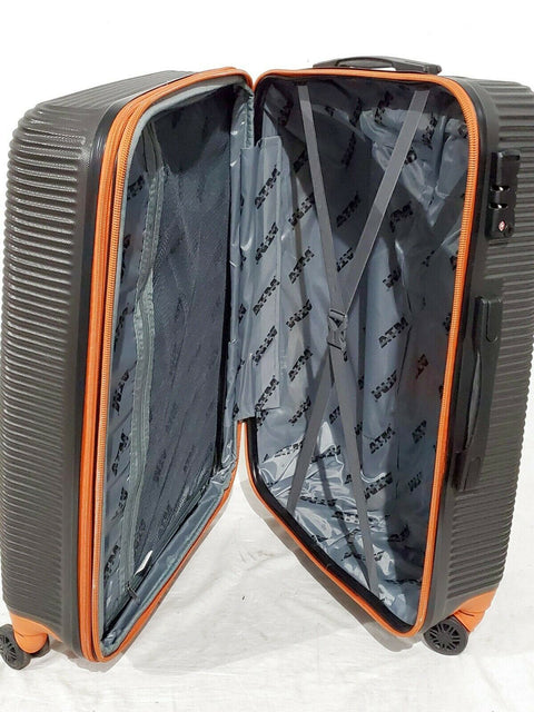ATM Wave Collection 26". Hardside Luggage Medium Check-in suitcase Gray Orange