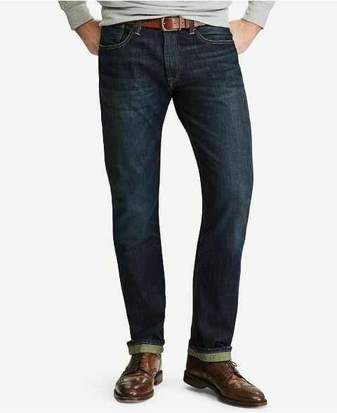 New Polo Ralph Lauren Men's Hampton Relaxed Straight Jeans Denim Blue Size 33x30