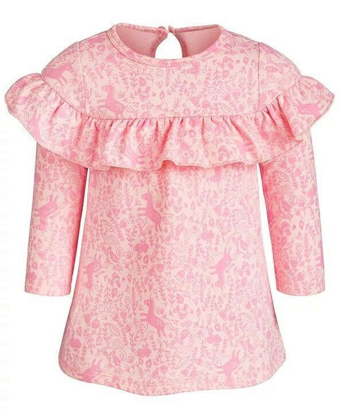 New First Impressions Baby Girls Enchanted-Print Ruffle Dress Pink 0-3 Months