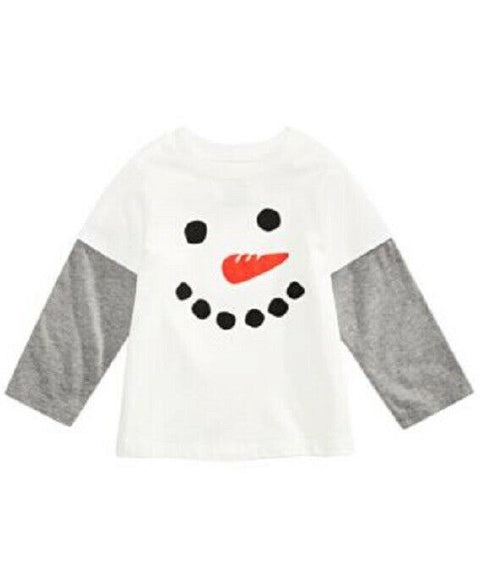 First Impressions Baby Boys Snowman-Print Layered-Look Cotton T-Shirt 18 Months