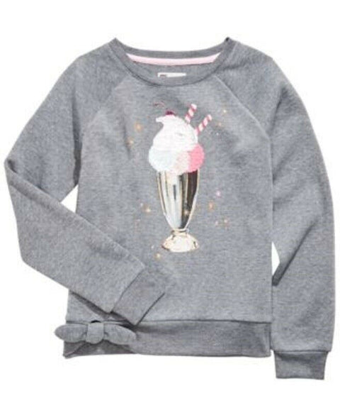 Epic Threads Big Girls Gray Sequin MilkShake Long Sleeve Sweater Top Pullover XL