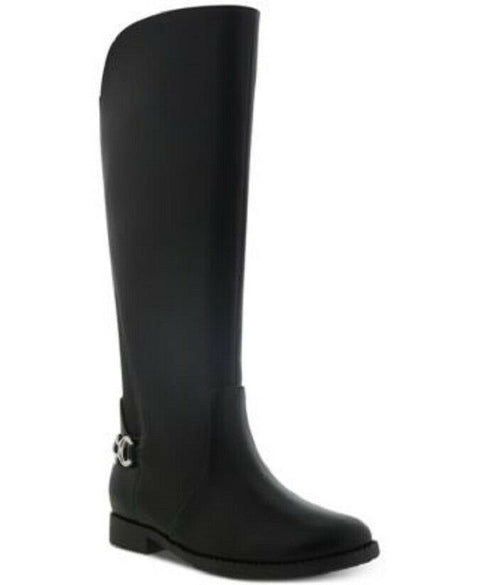 New KENNETH COLE Big Girls Kennedy Rider Boots Black Leather Size 5 US