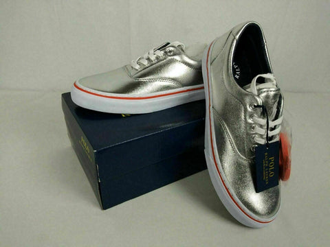 Polo Ralph Lauren Men Sneakers Fashion THORTON III Silver Shoes Size 10.5 D