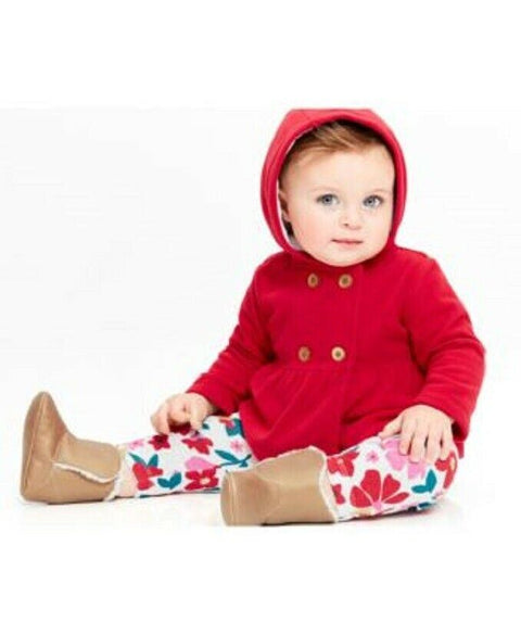 New Carters Baby Girls 3 Piece Hooded Jacket Set Red Holiday Bodysuit NewBorn