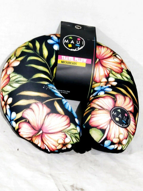 New Maui and Sons Hawaiian Memory Foam Travel Neck Pillow Microbeads