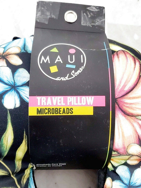 New Maui and Sons Hawaiian Memory Foam Travel Neck Pillow Microbeads