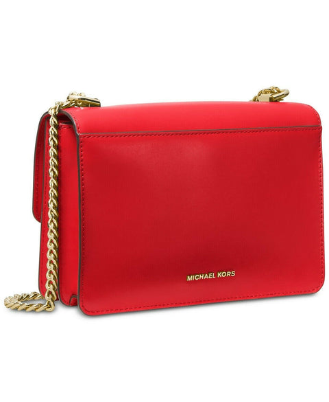 $228 New MICHAEL KORS Women's Jade Shoulder Bag Red Leather Chain Hand Bag