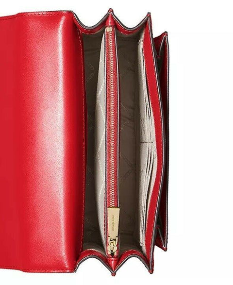 $228 New MICHAEL KORS Women's Jade Shoulder Bag Red Leather Chain Hand Bag