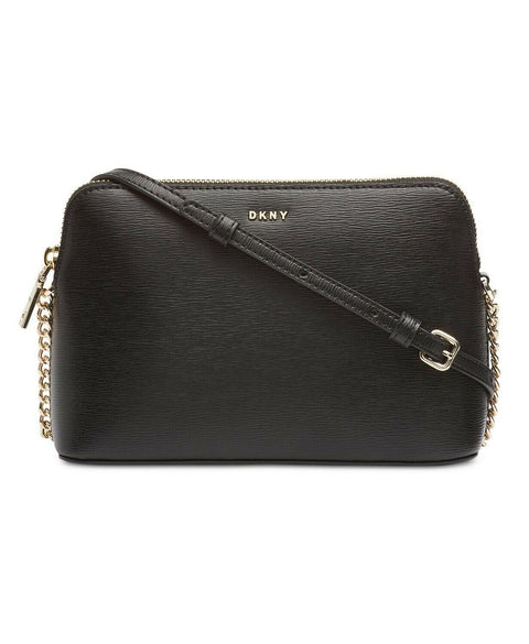 $148 New DKNY Women's Leather Bryant Dome Crossbody Shoulder Bag Black