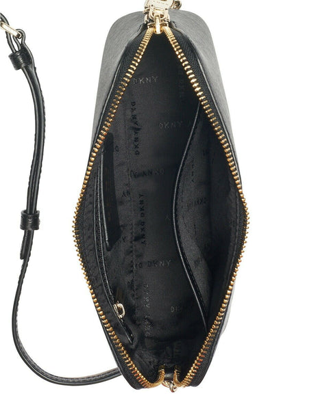 $148 New DKNY Women's Leather Bryant Dome Crossbody Shoulder Bag Black