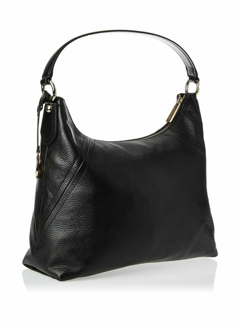 $198 New MICHAEL KORS Women's Leather Aria Large Shoulder Bag Black Handbag