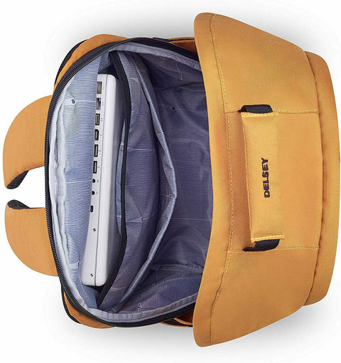 New DELSEY Paris 15.6" Laptop Backpack Yellow 15.6" Sleeve Shoulder Bag Travel
