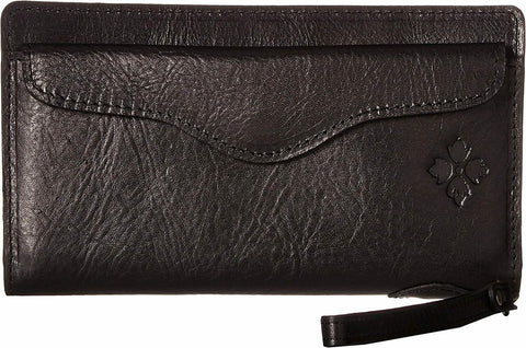New Patricia Nash Valentia Black Italian Leather Wristlet Wallet Clutch
