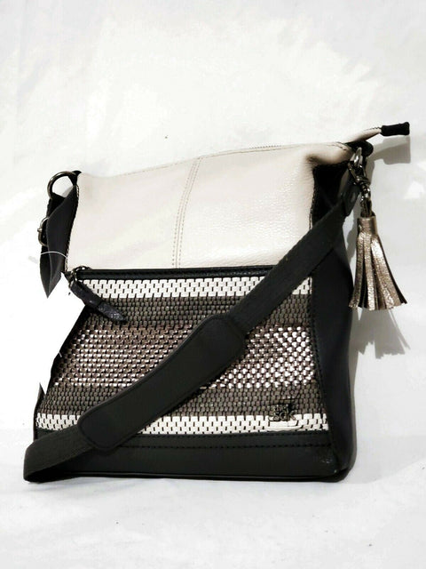 $89 The SAK Women Lucia Crochet Crossbody Bamboo Static Shoulder Bag Ivory