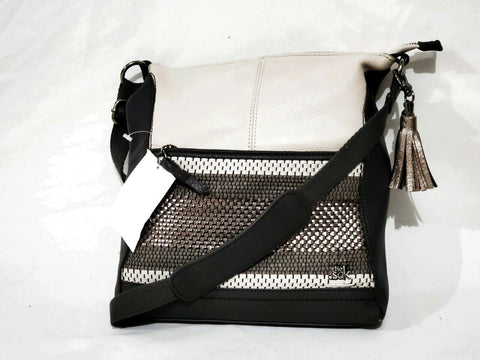 $89 The SAK Women Lucia Crochet Crossbody Bamboo Static Shoulder Bag Ivory