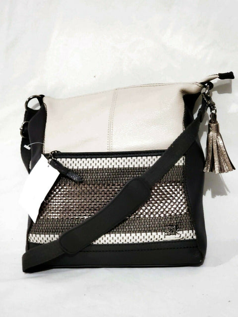 $89 The SAK Women Lucia Crochet Crossbody Bamboo Static Shoulder Bag Ivory